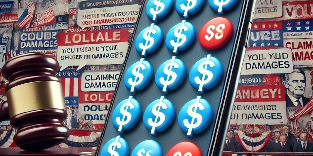 A cell phone with images of money on it.