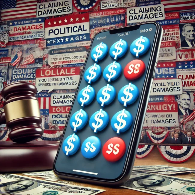 A cell phone with images of money on it.