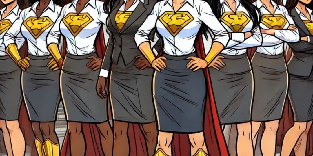 A group of women standing next to each other.