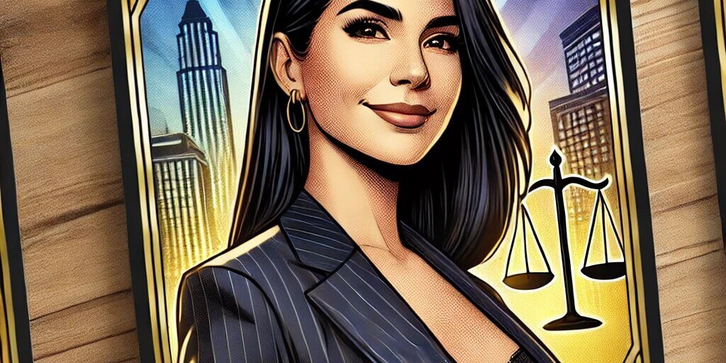 A close up of the card for an attorney