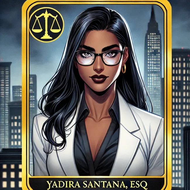 A woman with glasses and a white jacket.