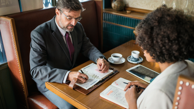 Couple consulting with a divorce attorney in Las Vegas