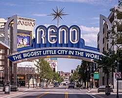 Reno's iconic arch welcomes visitors to the city.